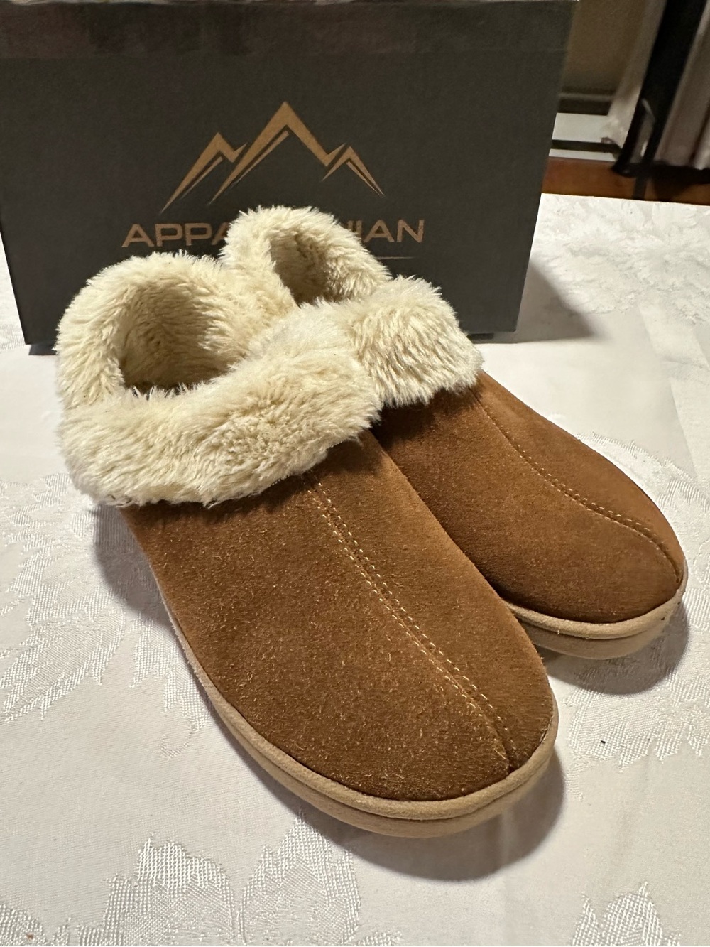 Appalachian Trail Women's Tan- Leopard  Fur Collar Midcut Bootie